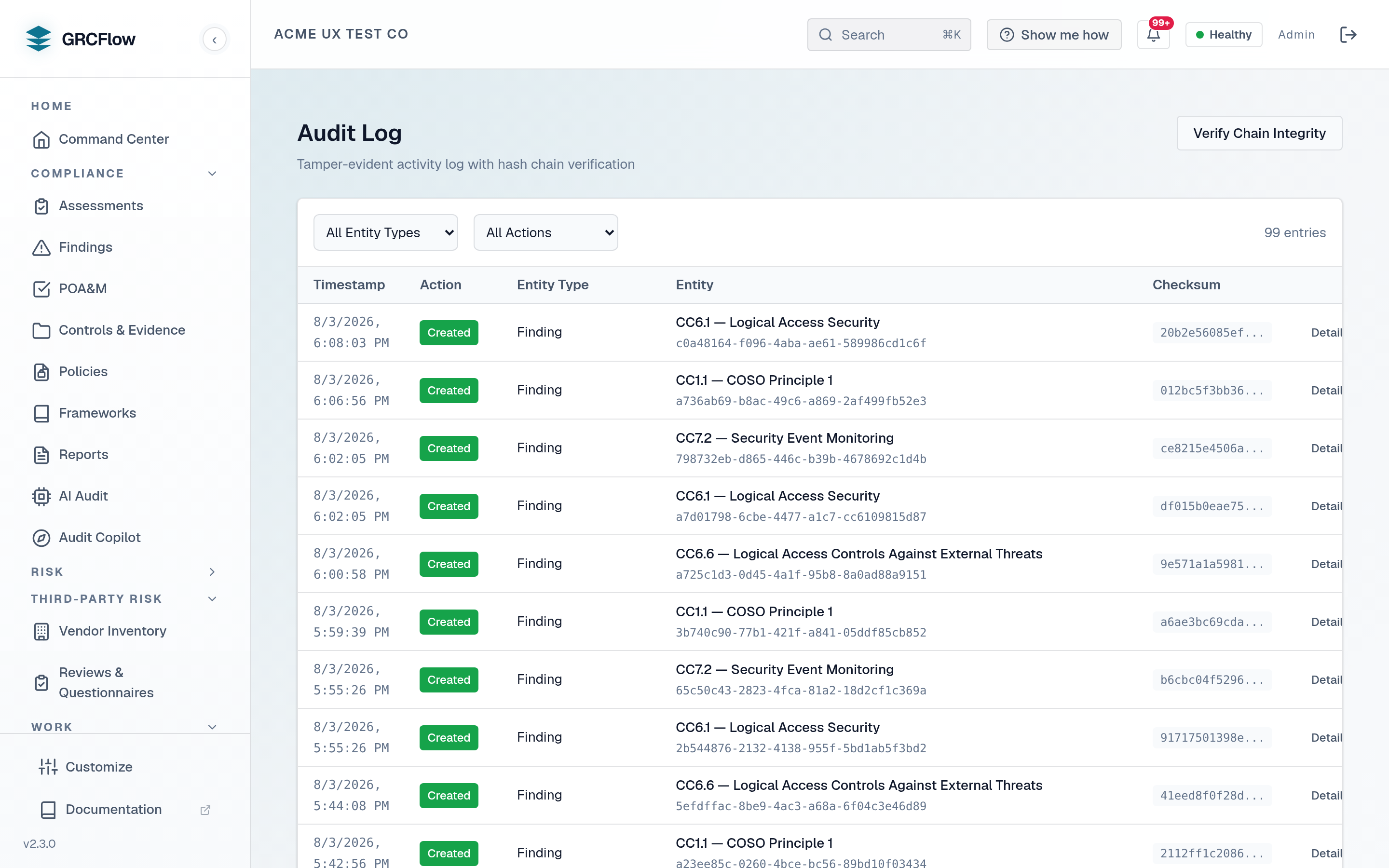 Audit Log